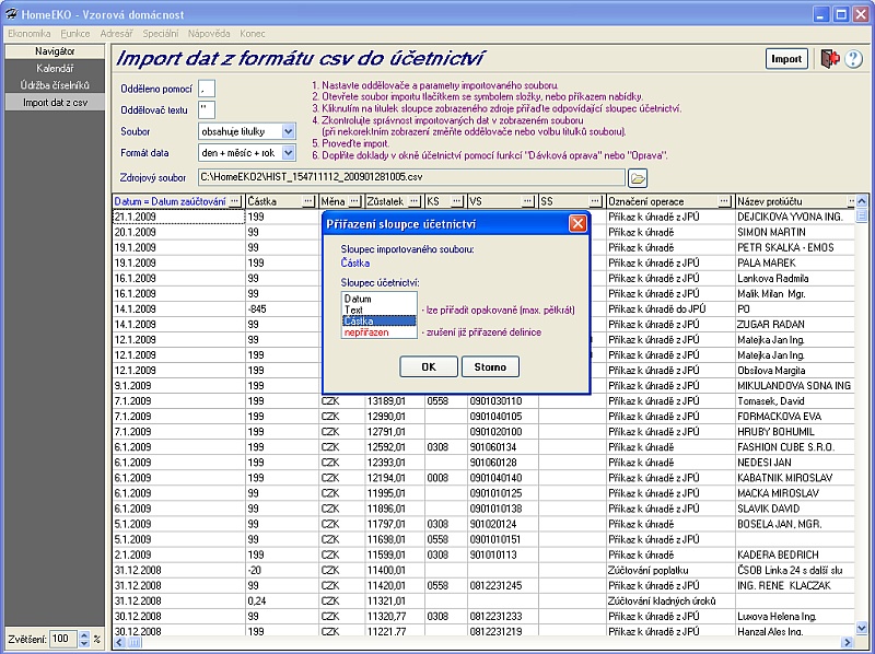 Import do účetnictví